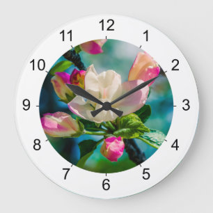 Grande Horloge Ronde Fleur et bourgeons de pommes de terre