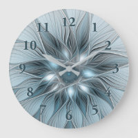 Fleur joyeuse abstraite fleur bleue grise fractale