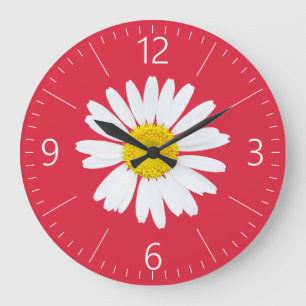 Grande Horloge Ronde Fleur marguerite