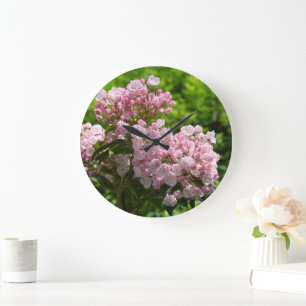Grande Horloge Ronde Fleurs assez roses de laurier de montagne