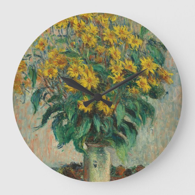 Grande Horloge Ronde Fleurs d'artichauts de Jérusalem - Claude Monet (Recto)