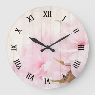 Grande Horloge Ronde Fleurs de cerisiers