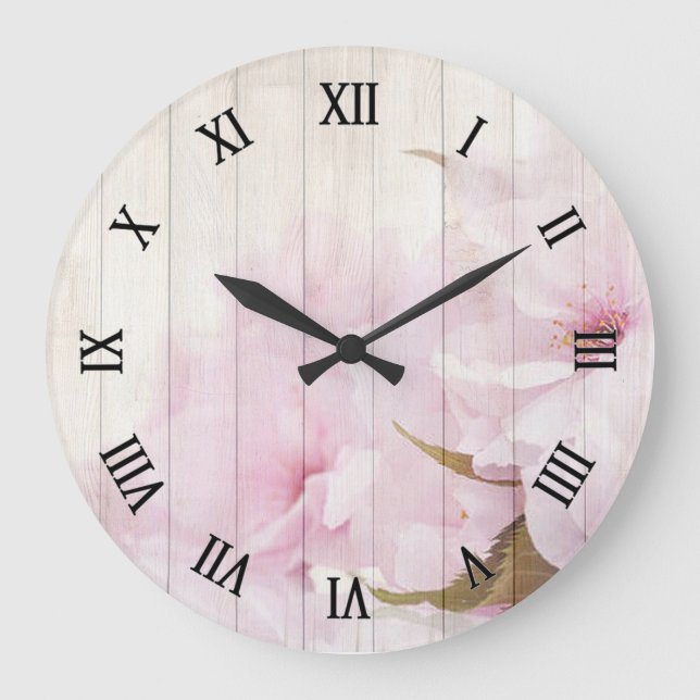 Grande Horloge Ronde Fleurs de cerisiers (Recto)