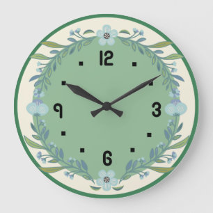 Grande Horloge Ronde Fleurs de cuisine