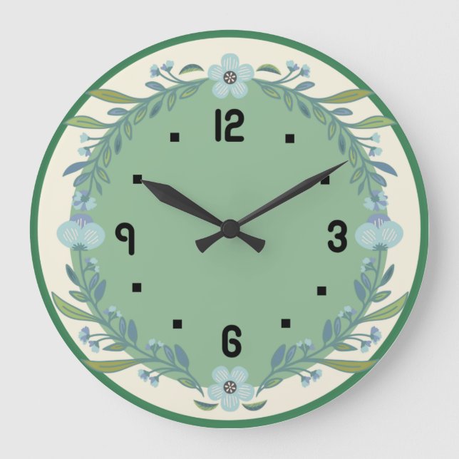 Grande Horloge Ronde Fleurs de cuisine (Recto)
