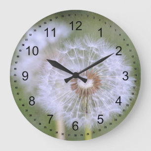 Grande Horloge Ronde Fleurs de pissenlit