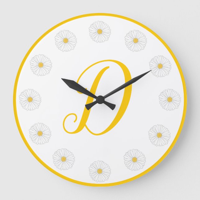 Grande Horloge Ronde Fleurs de printemps Fleurs de marais jaunes Fleurs (Recto)