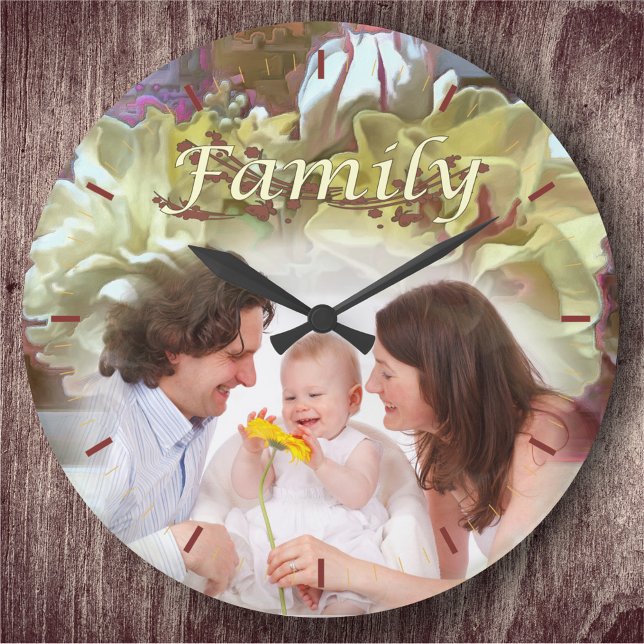 Grande Horloge Ronde Fleurs de ressort et de famille PCM1 (Créateur téléchargé)