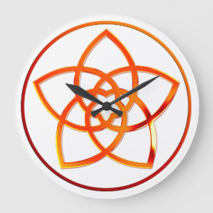 Grande Horloge Ronde FLEURS DE VENUS / Vénusblume - métal rouge