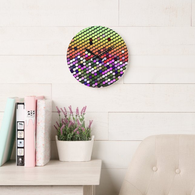GRANDE HORLOGE RONDE FLEURS SAUVAGES (Salle de lecture)