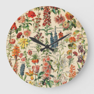Grande Horloge Ronde Fleurs vintages