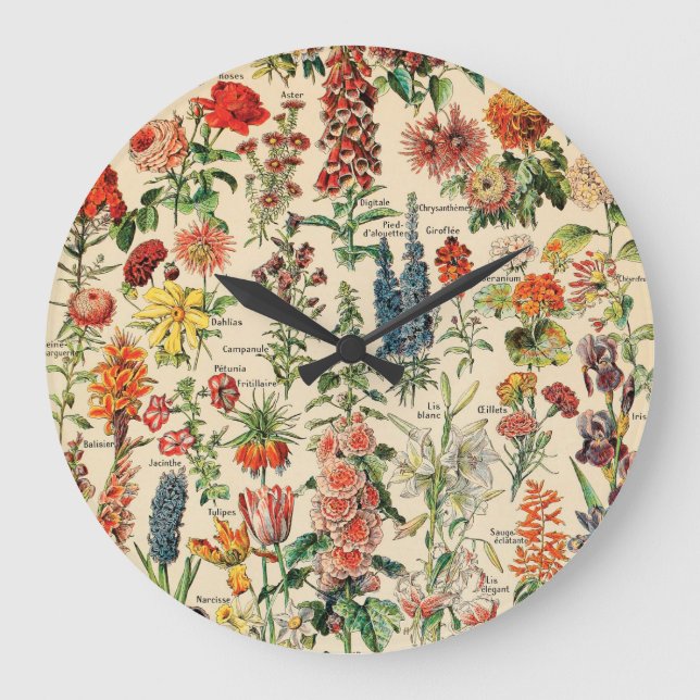 Grande Horloge Ronde Fleurs vintages (Recto)
