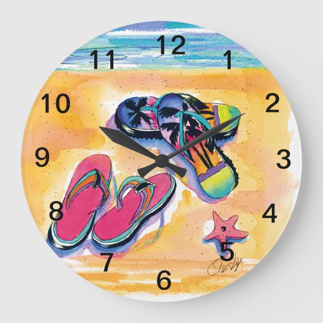 Grande Horloge Ronde Flip-flop clock, Large Beach clock (Recto)
