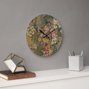 Grande Horloge Ronde Floraison Éternelle de Printemps