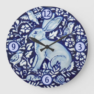 Grande Horloge Ronde Flore de la souris d'insectes d'oiseaux lièvres b
