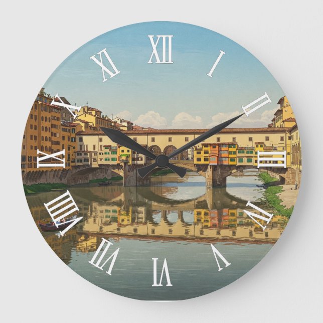 Grande Horloge Ronde Florence Italy Ponte Vecchio Wall Clock (Recto)