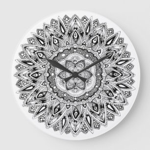 Grande Horloge Ronde Flower mandala w/ seed of life