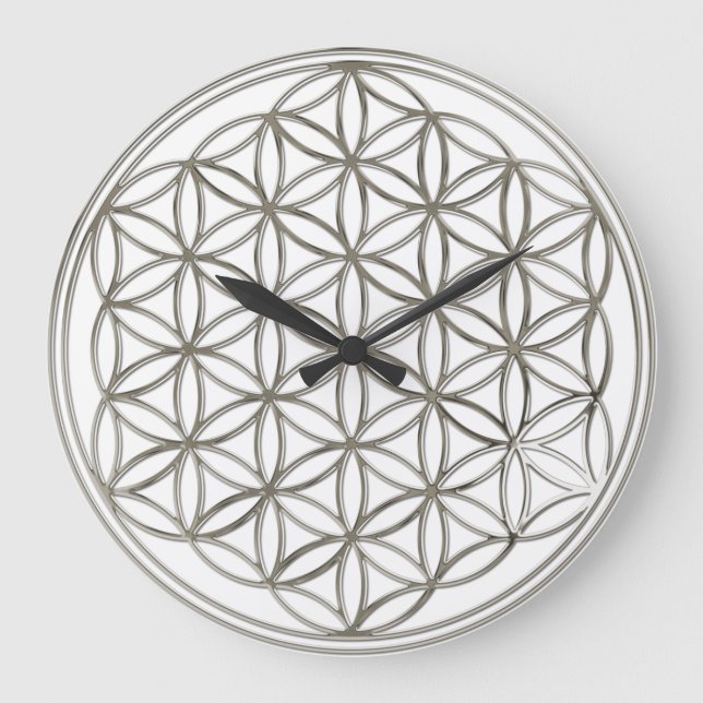 Grande Horloge Ronde FLOWER OF LIFE - silver / Blume des Lebens (Recto)