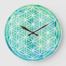 Flower of life Turquoise 1702815 Wall Clock