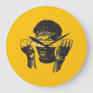 Grande Horloge Ronde Focus Blindfold Motivational Street Art Illustrati