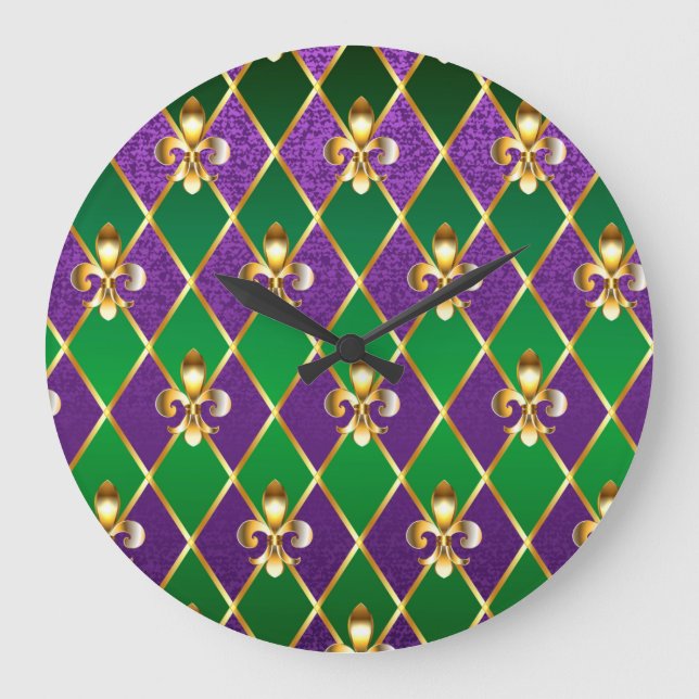 Grande Horloge Ronde Fond de bijoux Mardi Gras (Recto)