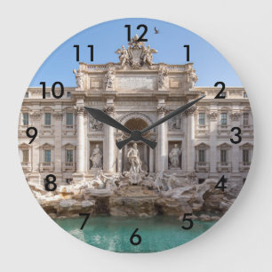 Grande Horloge Ronde Fontaine de Trevi au petit matin - Rome, Italie