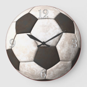 Grande Horloge Ronde Football Ball Sports-amoureux de l'horloge