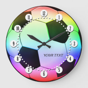 Grande Horloge Ronde Football de Soccer Colorful