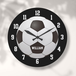 Grande Horloge Ronde Football sur mesure nom