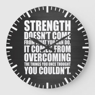 Grande Horloge Ronde Force - Mots Motivationnels