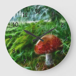 Grande Horloge Ronde Forêt de fractale de champignon