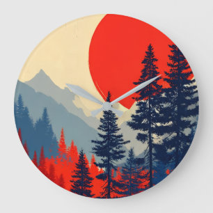Grande Horloge Ronde Forêt de l'Horloge du Soleil Rouge