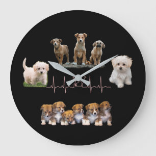 Grande Horloge Ronde Forfait Chiens, forfait Chiens amusants