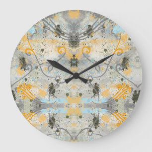 Grande Horloge Ronde Formes et couleurs modernes