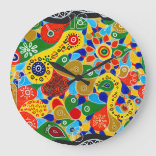 Grande Horloge Ronde Formes et formes remarquables Art Abstrait origina