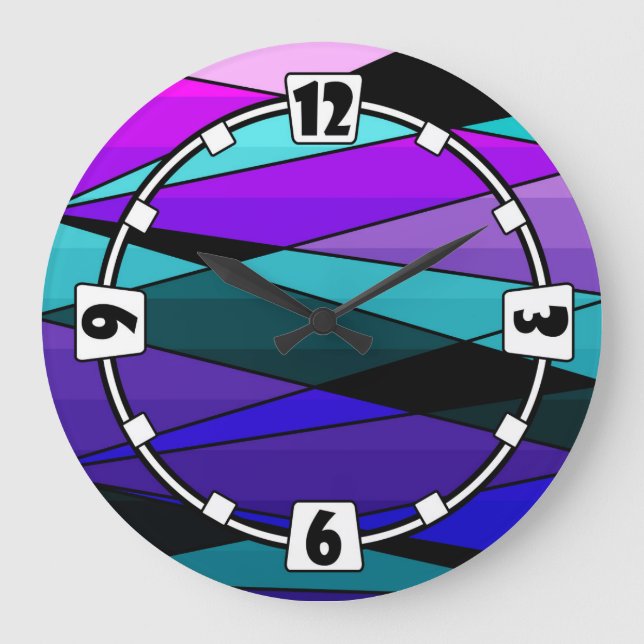 Grande Horloge Ronde formes géométriques modernes Abstraites triangles  (Recto)