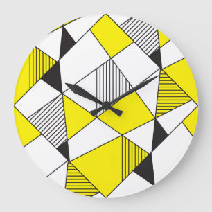 Grande Horloge Ronde Formes géométriques : Motif minimaliste sans coutu