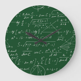 Grande Horloge Ronde Formules de trigonométrie motif de tableau noir gé
