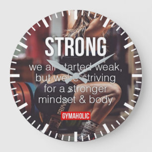 Grande Horloge Ronde FORT, Poids des femmes levant des mots inspirants