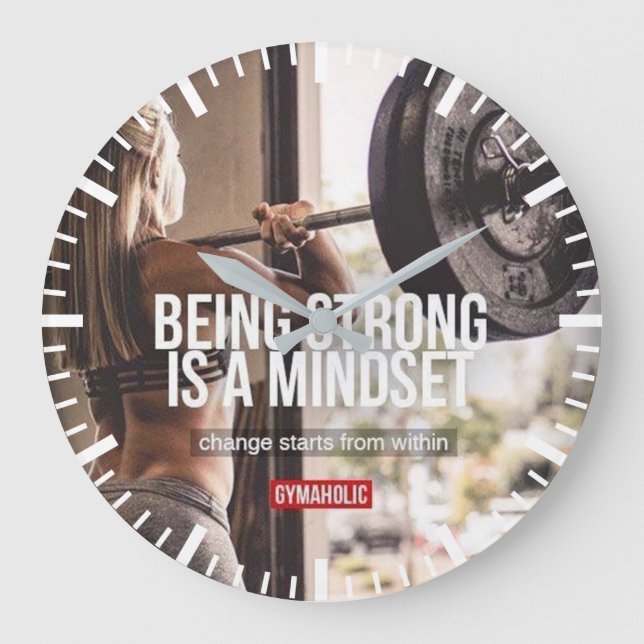 Grande Horloge Ronde Forte mentalité - Fitness des femmes Inspirationne (Recto)