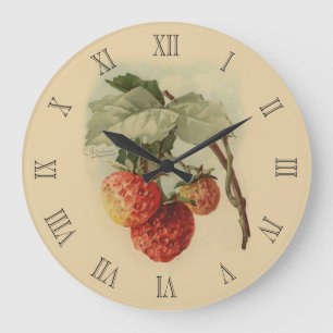 Grande Horloge Ronde Fraises vintages