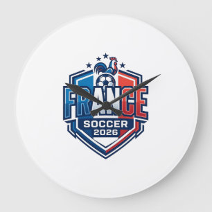 Grande Horloge Ronde France Football 2026 Football Gras Typographie Pay