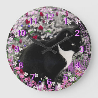 Grande Horloge Ronde Freckles à Flowers II