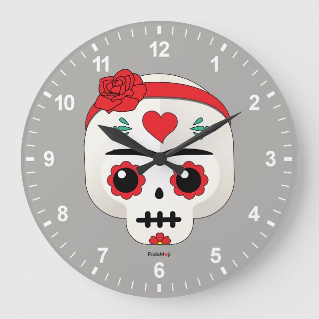 Grande Horloge Ronde Frida Kahlo | FridaMoji - Sugar Skull (Recto)