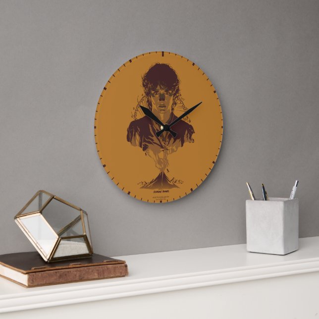 Grande Horloge Ronde FRODO™ MOUNT DOOM™ Tengwar Inscription Graphic (Bureau)