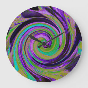Grande Horloge Ronde Froid Rétro Violet et Tourbillon d'Art Liquide Cha