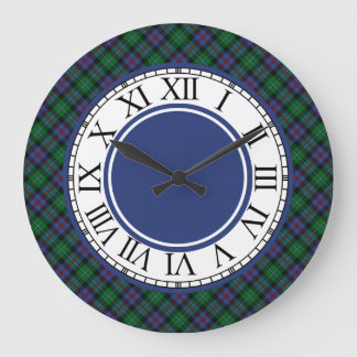 Grande Horloge Ronde Frontière de tartan d'Argyll Ecosse