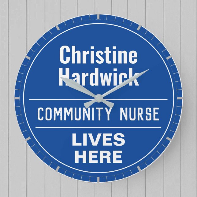 Grande Horloge Ronde Fun Community Nurse Wall Style Plaque (Créateur téléchargé)