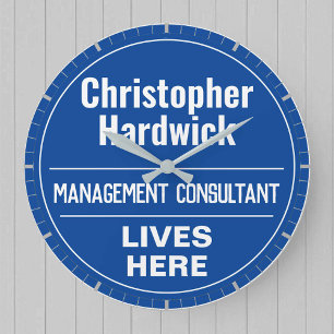 Grande Horloge Ronde Fun Management Consultant Wall Style Plaque
