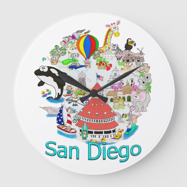 Grande Horloge Ronde Fun San Diego California (Recto)